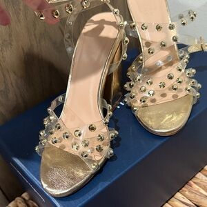 ShuShop Gold Studded Heels